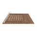 Sideview of Machine Washable Traditional Sand Brown Rug, wshtr2765