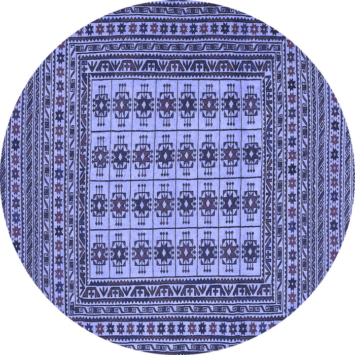Round Persian Blue Traditional Rug, tr2765blu