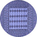 Round Persian Blue Traditional Rug, tr2765blu