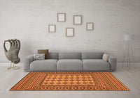 Machine Washable Persian Orange Traditional Rug, wshtr2765org