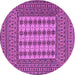 Round Machine Washable Persian Purple Traditional Area Rugs, wshtr2765pur