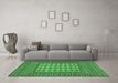 Machine Washable Persian Emerald Green Traditional Area Rugs in a Living Room,, wshtr2765emgrn