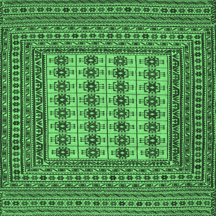 Square Machine Washable Persian Emerald Green Traditional Area Rugs, wshtr2765emgrn