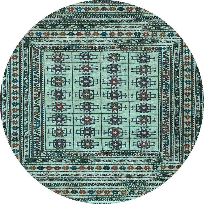 Round Machine Washable Persian Light Blue Traditional Rug, wshtr2765lblu