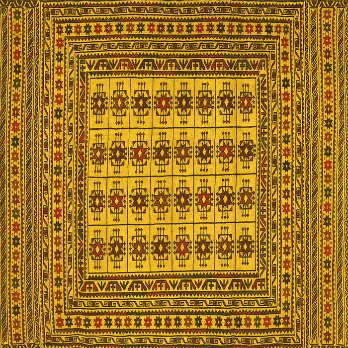 Square Machine Washable Persian Yellow Traditional Rug, wshtr2765yw