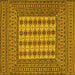 Square Machine Washable Persian Yellow Traditional Rug, wshtr2765yw