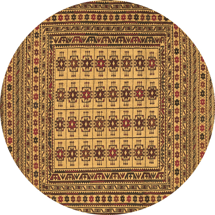 Round Machine Washable Persian Brown Traditional Rug, wshtr2765brn