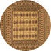 Round Machine Washable Persian Brown Traditional Rug, wshtr2765brn