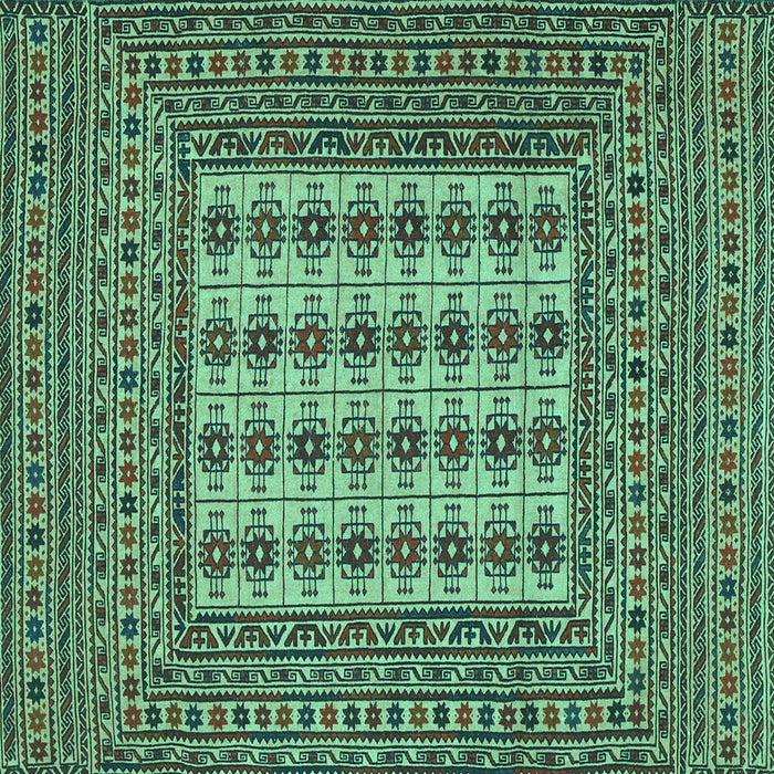 Square Machine Washable Persian Turquoise Traditional Area Rugs, wshtr2765turq