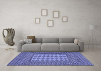 Machine Washable Persian Blue Traditional Rug, wshtr2765blu