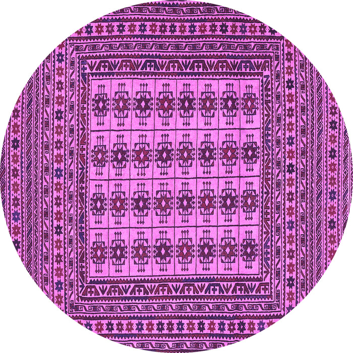 Round Persian Purple Traditional Rug, tr2765pur