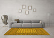 Machine Washable Persian Yellow Traditional Rug in a Living Room, wshtr2765yw