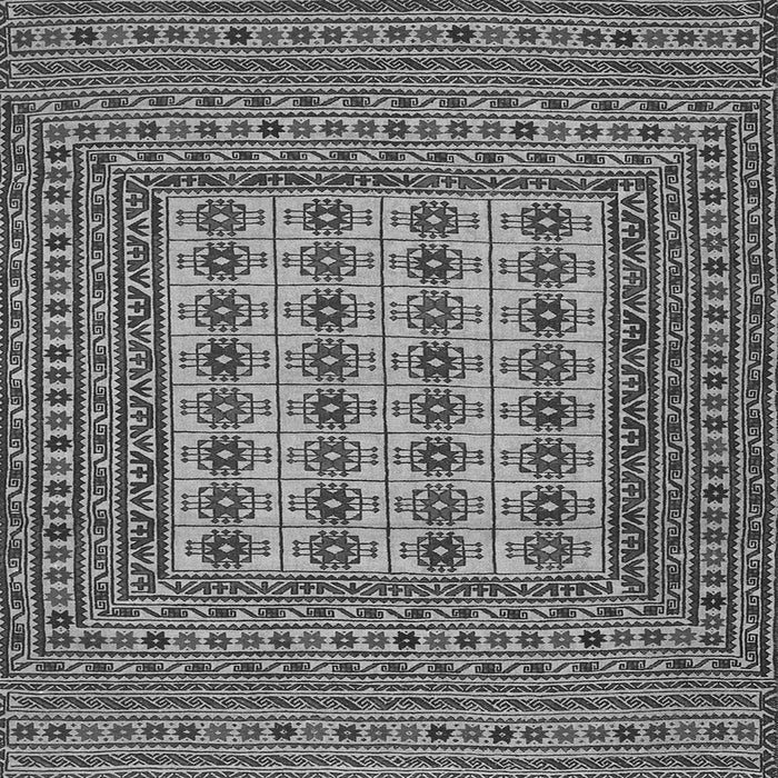Round Machine Washable Persian Gray Traditional Rug, wshtr2765gry