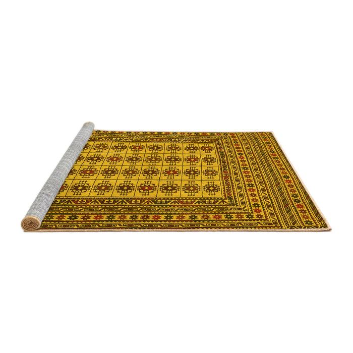 Sideview of Machine Washable Persian Yellow Traditional Rug, wshtr2765yw