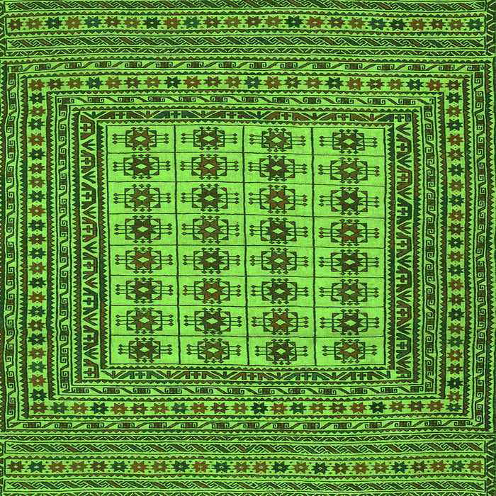Round Machine Washable Persian Green Traditional Area Rugs, wshtr2765grn