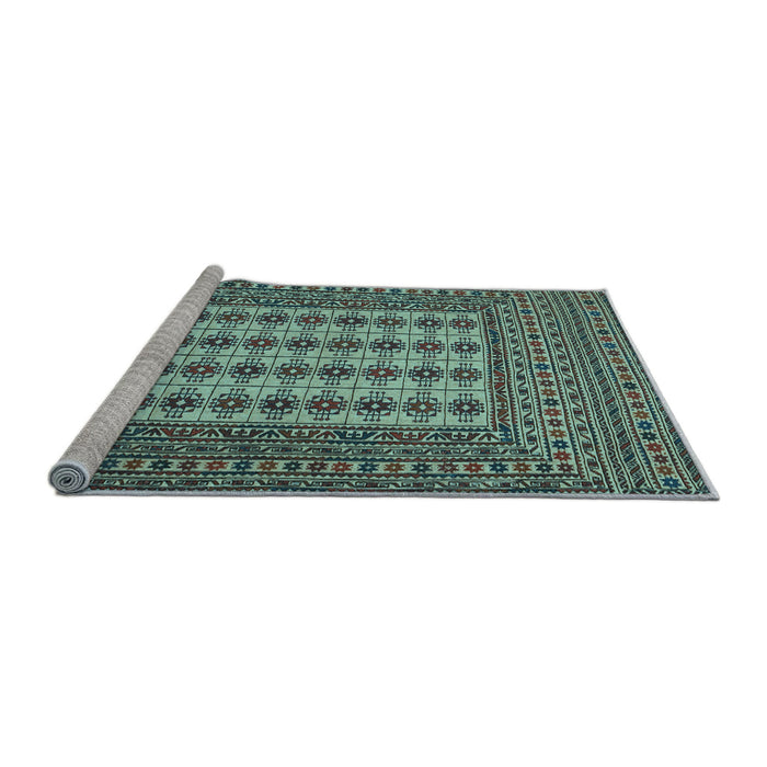 Sideview of Machine Washable Persian Light Blue Traditional Rug, wshtr2765lblu