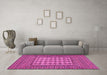 Machine Washable Persian Pink Traditional Rug in a Living Room, wshtr2765pnk