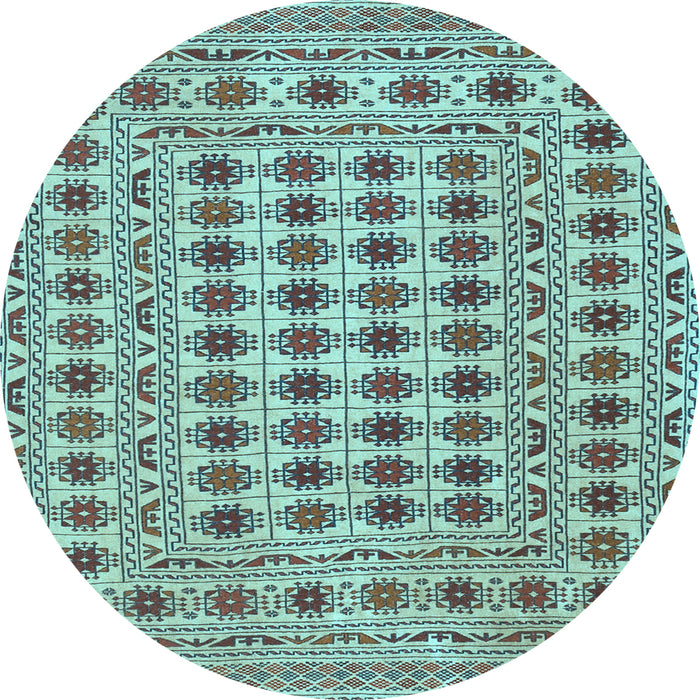 Round Persian Light Blue Traditional Rug, tr2766lblu