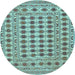 Round Persian Light Blue Traditional Rug, tr2766lblu