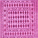 Square Machine Washable Persian Pink Traditional Rug, wshtr2766pnk