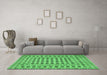 Machine Washable Persian Emerald Green Traditional Area Rugs in a Living Room,, wshtr2766emgrn