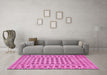 Machine Washable Persian Pink Traditional Rug in a Living Room, wshtr2766pnk