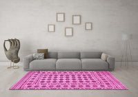 Machine Washable Persian Pink Traditional Rug, wshtr2766pnk