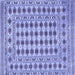 Square Machine Washable Persian Blue Traditional Rug, wshtr2766blu