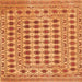 Round Machine Washable Persian Orange Traditional Area Rugs, wshtr2766org