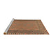 Sideview of Machine Washable Traditional Dark Sienna Brown Rug, wshtr2767