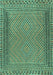 Machine Washable Southwestern Turquoise Country Area Rugs, wshtr2767turq