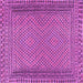 Square Machine Washable Southwestern Purple Country Area Rugs, wshtr2767pur