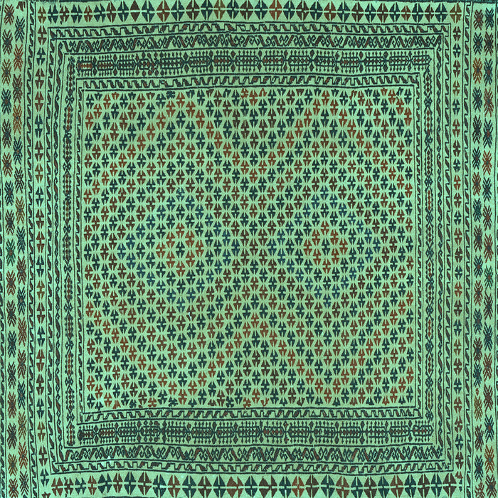 Square Southwestern Turquoise Country Rug, tr2767turq