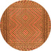 Square Southwestern Orange Country Rug, tr2767org