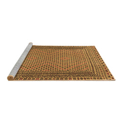 Sideview of Machine Washable Southwestern Brown Country Rug, wshtr2767brn