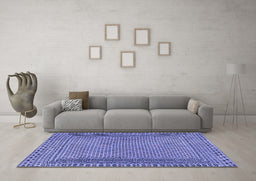 Machine Washable Southwestern Blue Country Rug in a Living Room, wshtr2767blu
