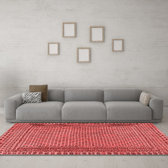 Country Red Washable Rugs