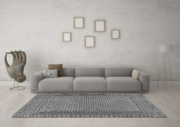 Machine Washable Southwestern Gray Country Rug in a Living Room,, wshtr2767gry