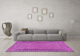 Machine Washable Southwestern Purple Country Area Rugs in a Living Room, wshtr2767pur