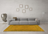 Machine Washable Southwestern Yellow Country Rug, wshtr2767yw