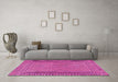 Machine Washable Southwestern Pink Country Rug in a Living Room, wshtr2767pnk