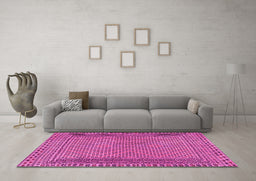 Machine Washable Southwestern Pink Country Rug in a Living Room, wshtr2767pnk