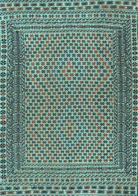 Southwestern Light Blue Country Rug, tr2767lblu