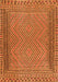 Serging Thickness of Machine Washable Southwestern Orange Country Area Rugs, wshtr2767org