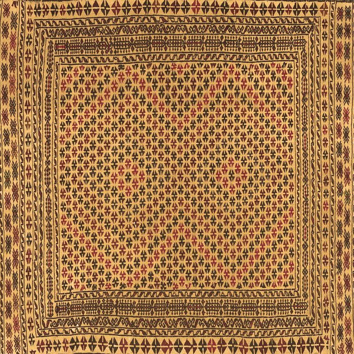 Square Machine Washable Southwestern Brown Country Rug, wshtr2767brn