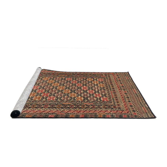 Sideview of Machine Washable Traditional Peru Brown Rug, wshtr2768