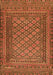 Serging Thickness of Machine Washable Southwestern Orange Country Area Rugs, wshtr2768org