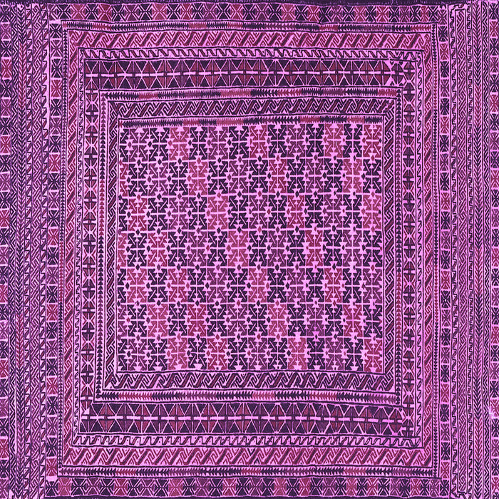 Square Machine Washable Southwestern Purple Country Area Rugs, wshtr2768pur
