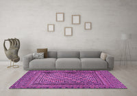 Machine Washable Southwestern Purple Country Rug, wshtr2768pur