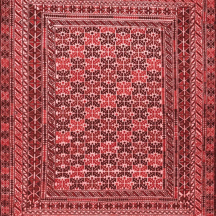 Machine Washable Southwestern Red Country Rug, wshtr2768red